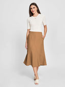 Ashley Midi Skirt - Almond