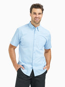 Performance Button-Down Short Sleeve - Light Blue/Light Stone