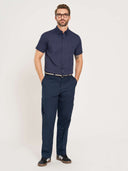 Performance Button-Down Short Sleeve - Navy/Light Stone